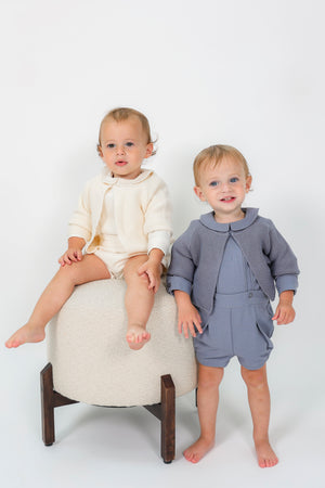 Space Grey - Boys 3 PC Set With Knit Cardigan