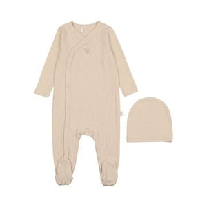 Pouf Velour Varsity Footie & Beanie Set (Copy)