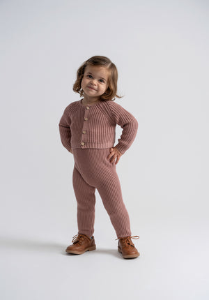 Charlotte & George (New) -Overall Rib Knit 2 Pc Set