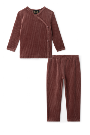 Seal - Twilight Mauve Girls Dotted Velour 2 PC