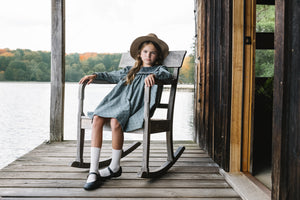 Lil Legs Dusty Blue Primrose Dress
