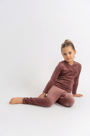 Seal - Twilight Mauve Girls Dotted Velour 2 PC