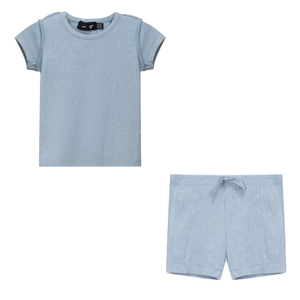 Peek a boo - 2 Pc Dusty Blue Short Set