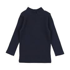 Lil Legs Navy Bamboo Mockneck