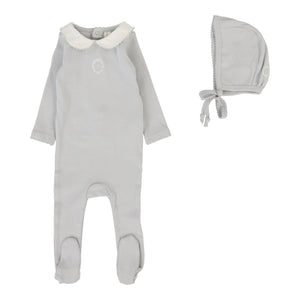 Lillette Emblem Embroidered Footie Set Pale Blue