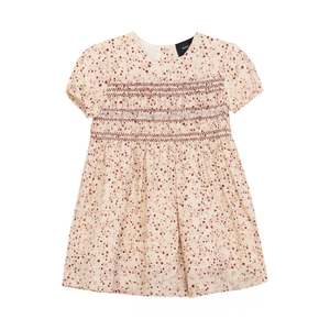 Hopscotch-Crinkle Woven W/Small Flowers Print Dress W/Embroidery