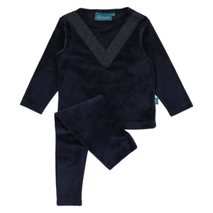 Lay Lay Navy Dressy Velour 2 Pc Set