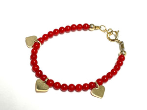 My Little Jewel Red & Gold Charms  Beaded Bracelet