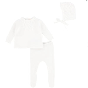 Lil Legs White Knit Bris 3 Pc Set