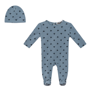 Whipped Cocoa - Heart & Plane Fuzzy Soft Inside Footie & Hat Set