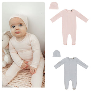 Fragile - Soft Cotton Modal Footie Set With Strawberry & Dots