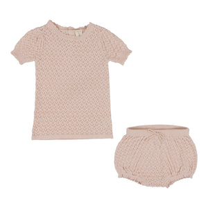 Lil Legs Girls Pearl Pink Knit Set