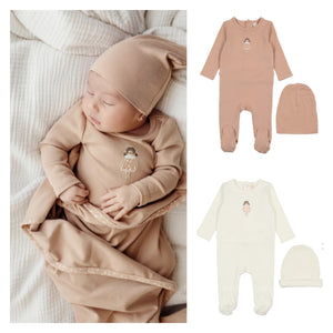 Lil Legs Embroidered Doll FOOTIE Set