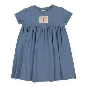 Lil Legs SS Patch Blue Dress