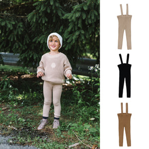 Lil Legs Knit Suspender Leggings