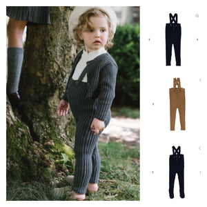 Lil Legs Rib Knit  Overalls