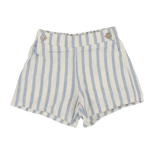 Lil Legs Linen Blue Stripe Pull On Shorts