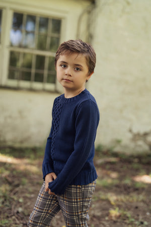 Mr. Mr. - Boys Oxford Blue Knit Sweater