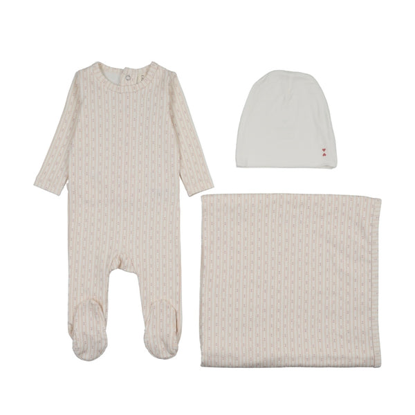 Lillette Dusty Pink Gem Stripe 3 Pc Layette Set – The Kids Shoppe