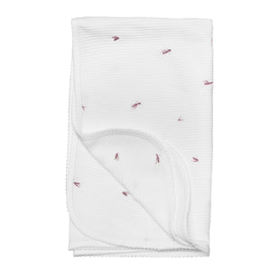 Noggi Embroidered Heart Pink Blanket