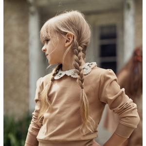 Space Grey - Girls 2 PC Sweater Set With Collar