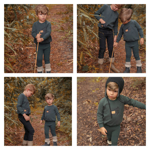 Bondoux Leather Patch 2 Piece-Boys-Green