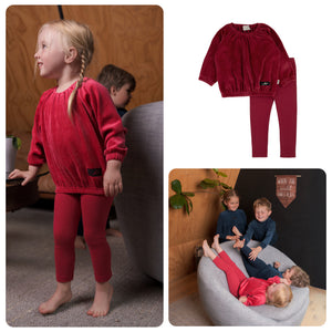Bondoux Logo Velour 2 Piece-Fuschia