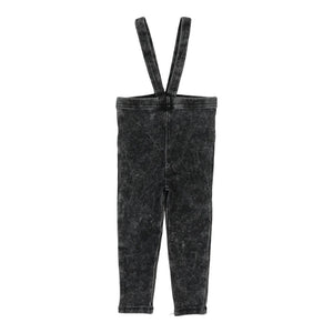 Lil Legs Black Wash Suspender Leggings