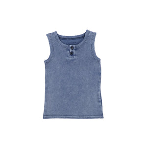 Lil Legs Blue Wash Ribbed Tank