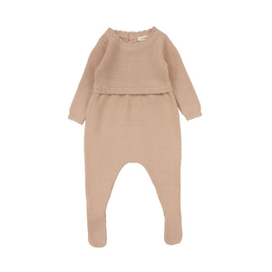 Lil Leg Dusty Pink Knit Footie & Bonnet Set
