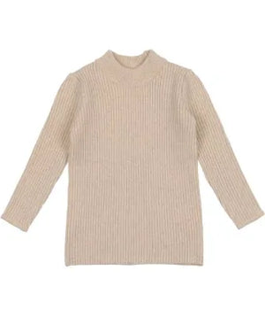 Lil Legs Ecru Knit Mockneck Sweater AW25
