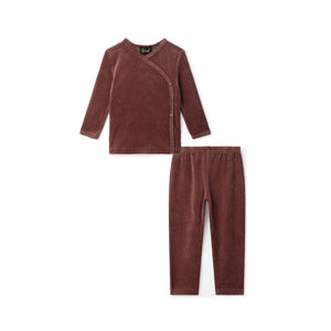 Seal - Twilight Mauve Girls Dotted Velour 2 PC