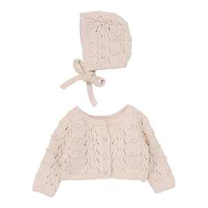LIillette Popcorn Weave Cardigan Set Petal
