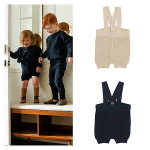 Lil Legs Waffle Knit SHORT Overalls