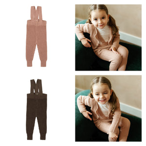 Lil Legs WAFFLE Knit Long Overalls