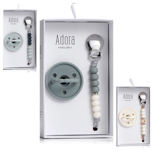 Adora Baby Gifts Pacifier & Clip Set