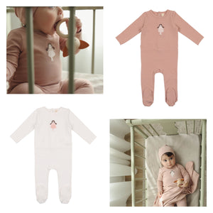 Lillette Embroidered Cotton Doll Footie